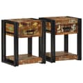 Miniatyrbilde 6 av 11: vidaXL Nattbord 2 stk 40x35x50 cm Massivt tre gjenvunnet