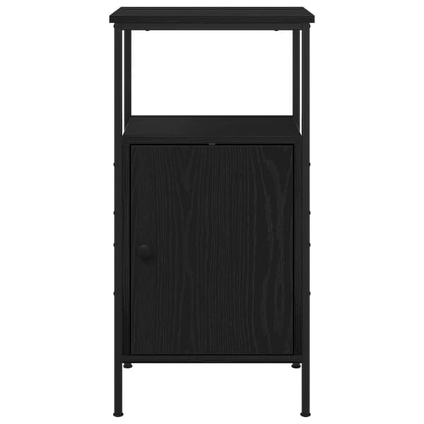 vidaXL Yöpöydät 2 kpl Musta Tammi 41x31x80 cm Kestävä Puu