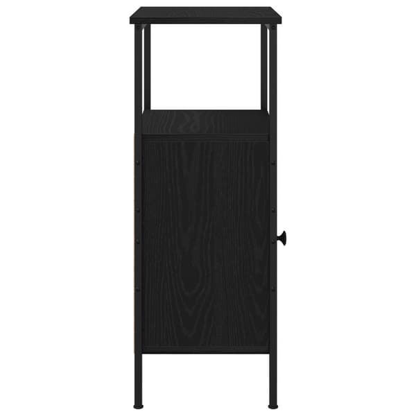 vidaXL Yöpöydät 2 kpl Musta Tammi 41x31x80 cm Kestävä Puu