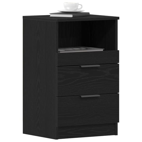 vidaXL Nattbord Svart Eik 40x35x65 cm Laget av Konstruert Tre