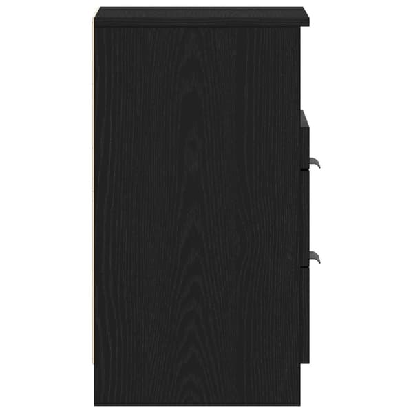 vidaXL Nattbord Svart Eik 40x35x65 cm Laget av Konstruert Tre