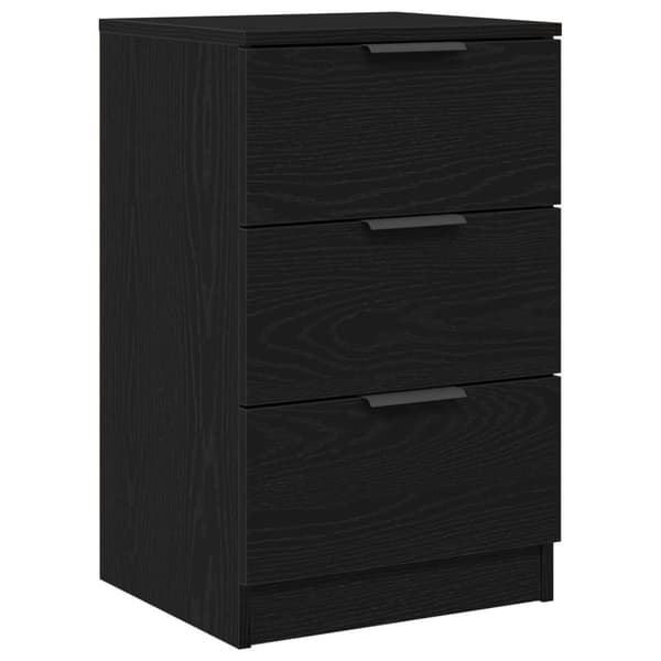 vidaXL Yöpöydät 2 kpl Musta Tammi 40x65x65 cm Teknistä puuta