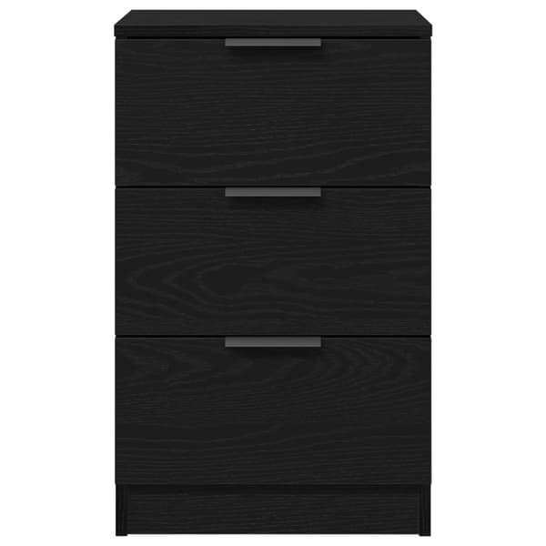 vidaXL Yöpöydät 2 kpl Musta Tammi 40x65x65 cm Teknistä puuta