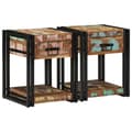 Miniatyrbilde 3 av 11: vidaXL Nattbord 2 stk 40x40x50 cm Massivt Gjenvunnet Tre