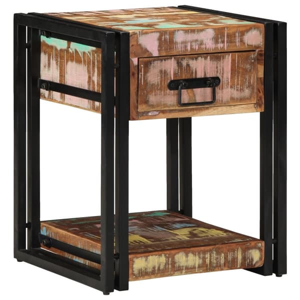 vidaXL Nattbord 2 stk 40x40x50 cm Massivt Gjenvunnet Tre