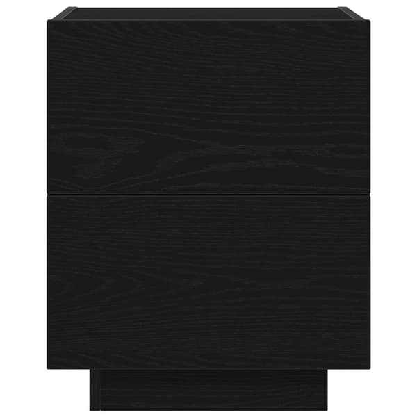 vidaXL Sengebord Sort egetræ Massivt egetræ Medium Natbord