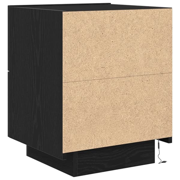 vidaXL Sengebord Sort egetræ Massivt egetræ Medium Natbord