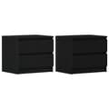 Miniatyrbilde 7 av 11: vidaXL Nattbord 2 stk Svart Eik 50x40x43,5 cm Laget av Tre