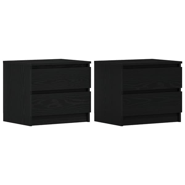 vidaXL Nattbord 2 stk Svart Eik 50x40x43,5 cm Laget av Tre