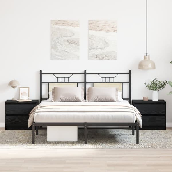 vidaXL Nattbord 2 stk Svart Eik 50x40x43,5 cm Laget av Tre