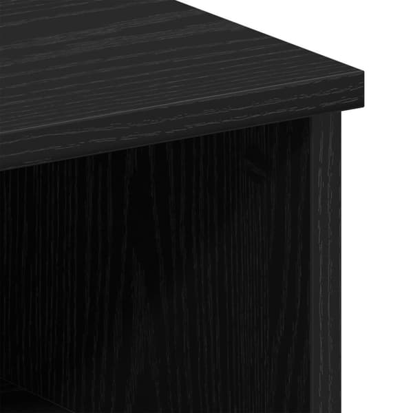 vidaXL Sengekabinet Sort egetræ Konstrueret træ 50x32x60 Opbevaring