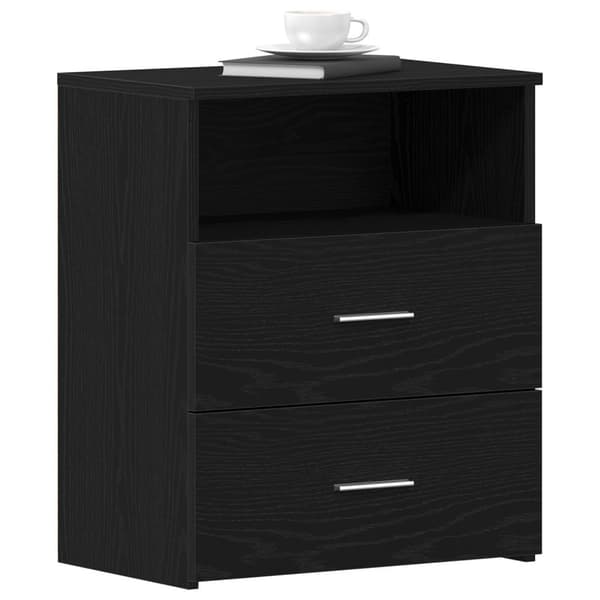 vidaXL Nattbord i Svart Eik 50x32x60 cm i Konstruert Tre