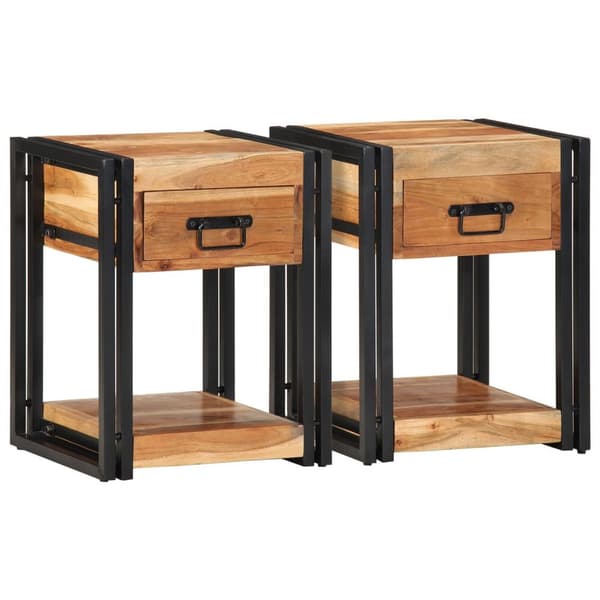 vidaXL nattbord 2 pakke 40x35x50 cm massivt akasietre