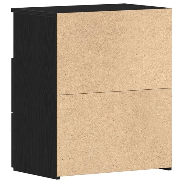 vidaXL Bed Cabinet Sæt af 2 Sort egetræ Konstrueret træ 50 x 32 x 60 cm