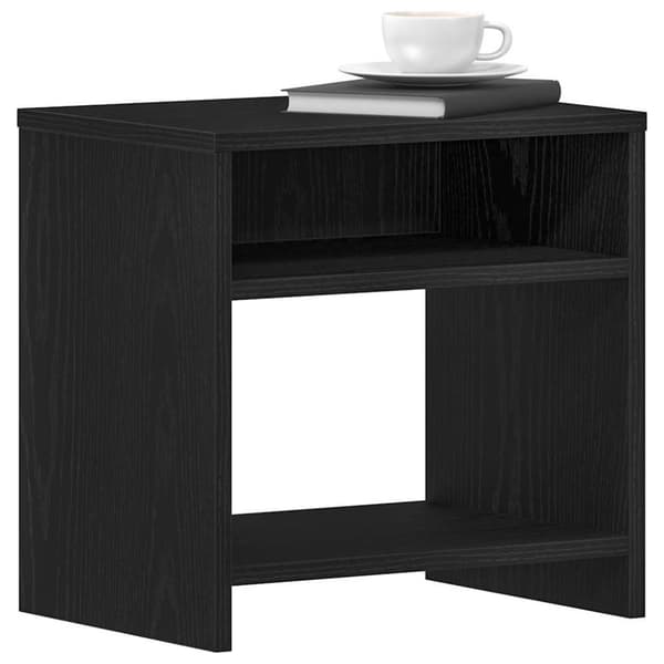 vidaXL Nattbord svart eik 40x30x40 cm konstruert tre