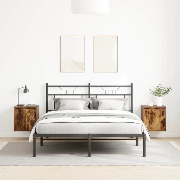 vidaXL Veggmonterte nattbord 2 stk røkt eik 38x34x40 cm