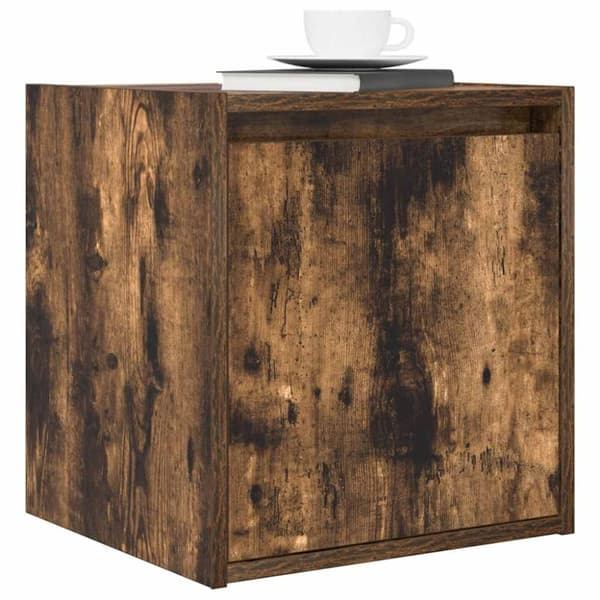 vidaXL Veggmonterte nattbord 2 stk røkt eik 38x34x40 cm