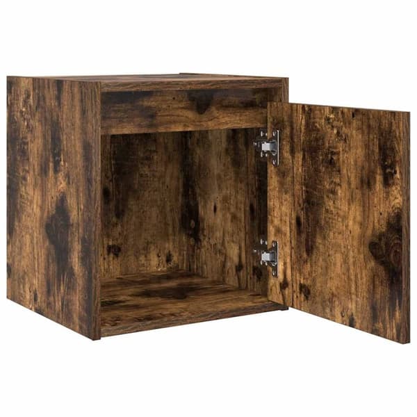 vidaXL Veggmonterte nattbord 2 stk røkt eik 38x34x40 cm