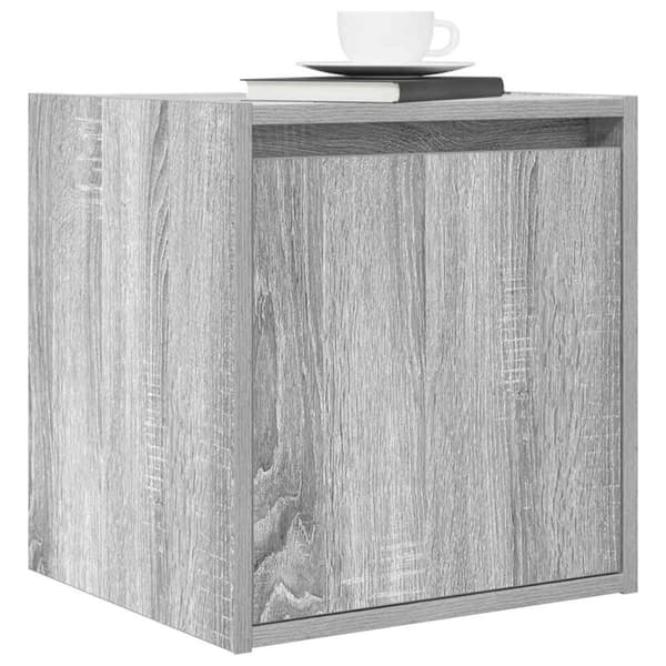 vidaXL Seinäkiinnitettävät yöpöydät 2 kpl harmaa Sonoma 38x34x40 cm