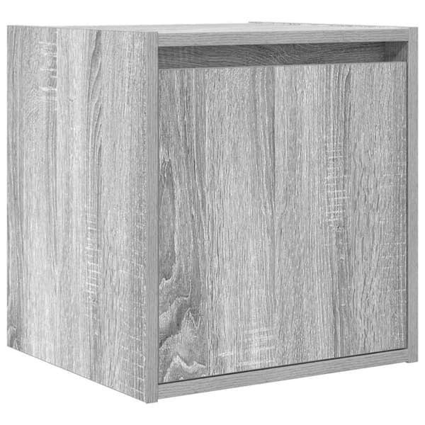 vidaXL Seinäkiinnitettävät yöpöydät 2 kpl harmaa Sonoma 38x34x40 cm