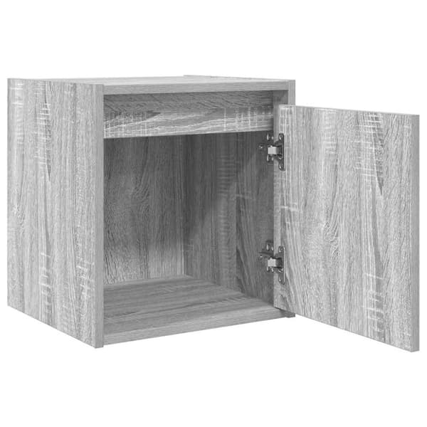 vidaXL Seinäkiinnitettävät yöpöydät 2 kpl harmaa Sonoma 38x34x40 cm