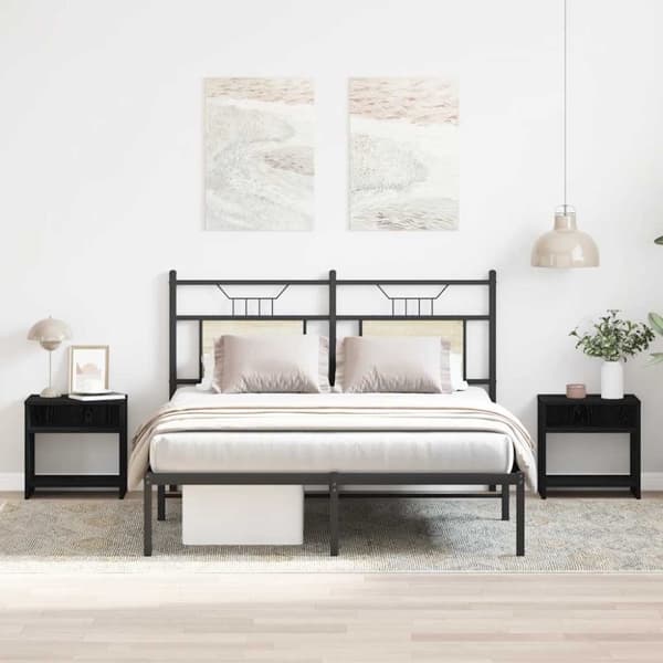 vidaXL sengeborde 2 stk. 40x30x40 cm konstrueret træ sort egetræsfarve