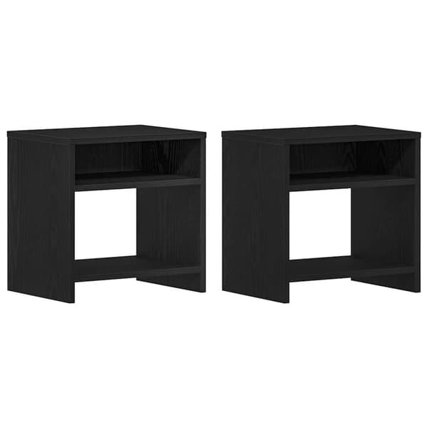 vidaXL sengeborde 2 stk. 40x30x40 cm konstrueret træ sort egetræsfarve