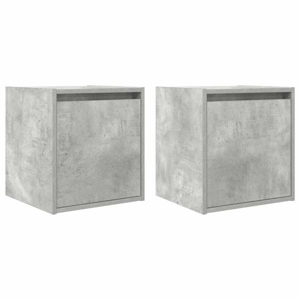 vidaXL Veggmonterte nattbord 2 stk betonggrå 38x34x40 cm