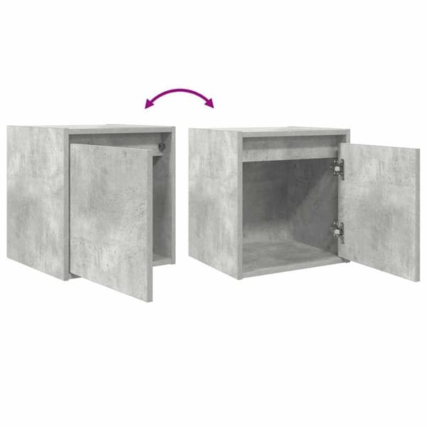 vidaXL Veggmonterte nattbord 2 stk betonggrå 38x34x40 cm