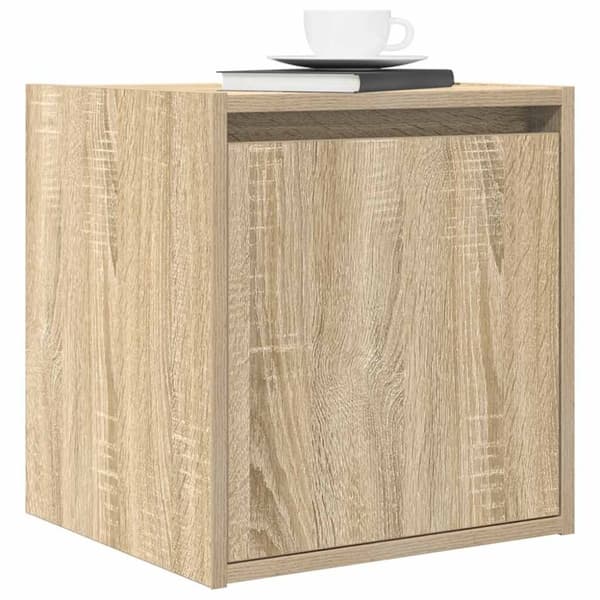 vidaXL væghængt sengebord 38x34x40 cm sonoma-eg