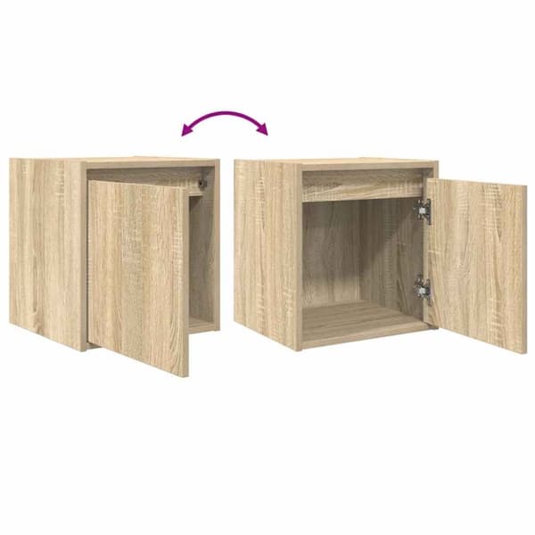 vidaXL væghængt sengebord 38x34x40 cm sonoma-eg