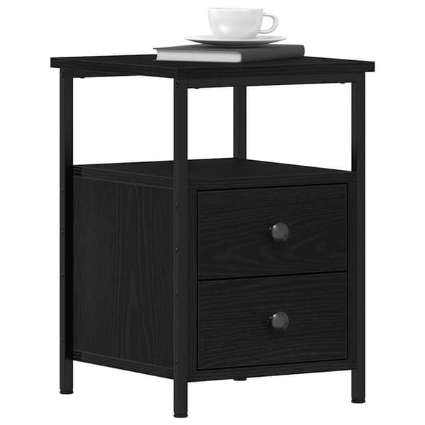 vidaXL Nattbord svart eik 34x35,5x50 cm konstruert tre