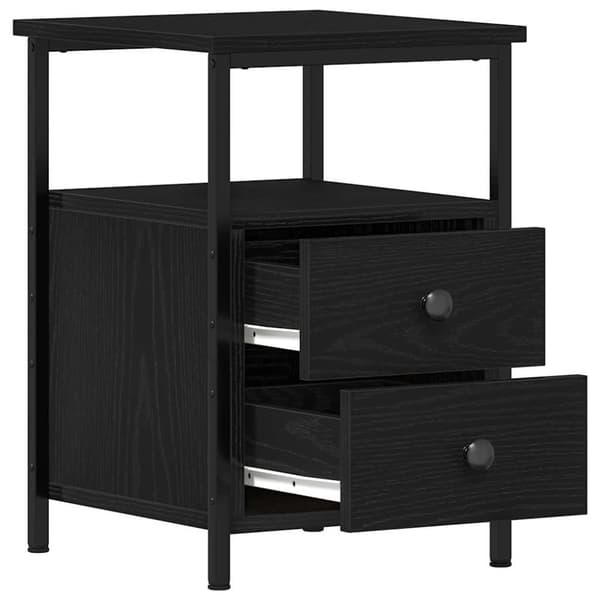 vidaXL Nattbord svart eik 34x35,5x50 cm konstruert tre