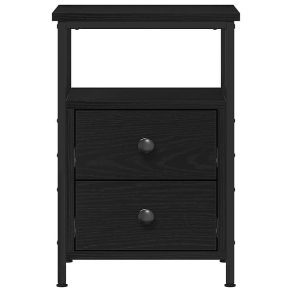 vidaXL Nattbord svart eik 34x35,5x50 cm konstruert tre