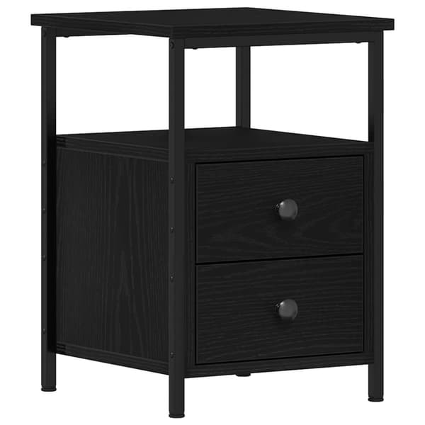 vidaXL Nattbord svart eik 34x35,5x50 cm konstruert tre