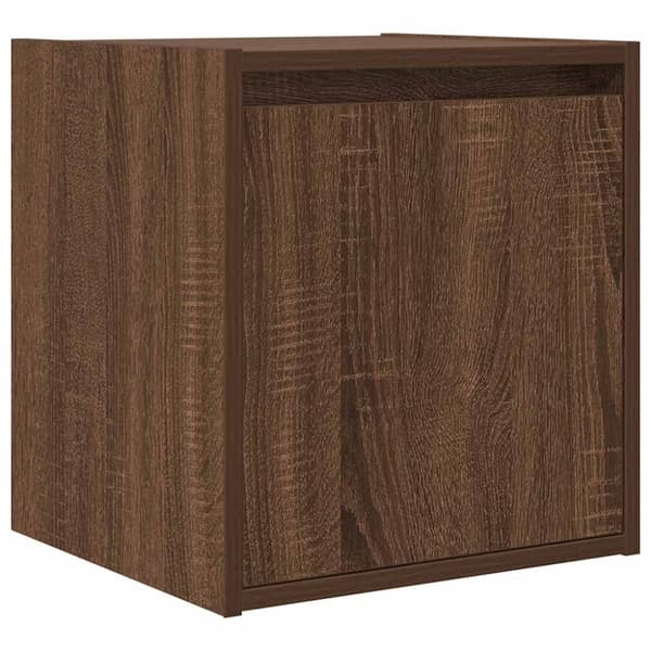 vidaXL Veggmontert nattbord brun eik 38x34x40 cm