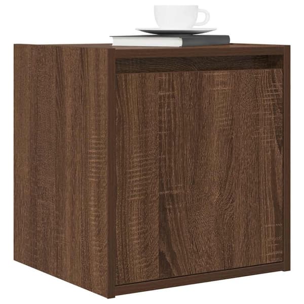 vidaXL Veggmontert nattbord brun eik 38x34x40 cm
