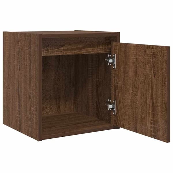 vidaXL Veggmontert nattbord brun eik 38x34x40 cm