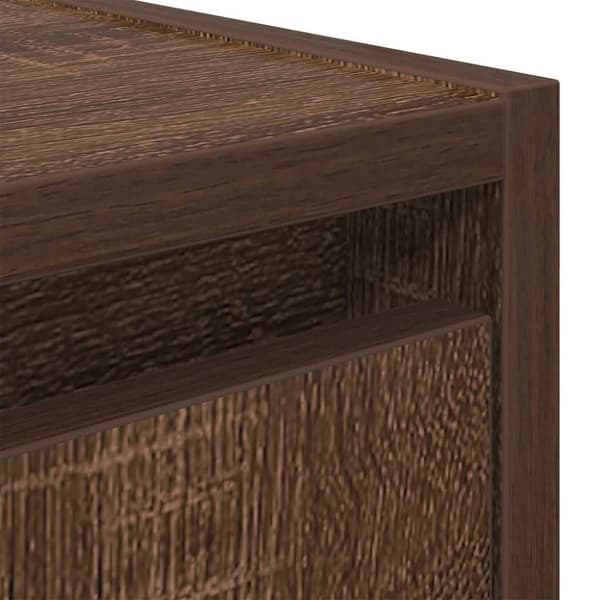 vidaXL Veggmontert nattbord brun eik 38x34x40 cm