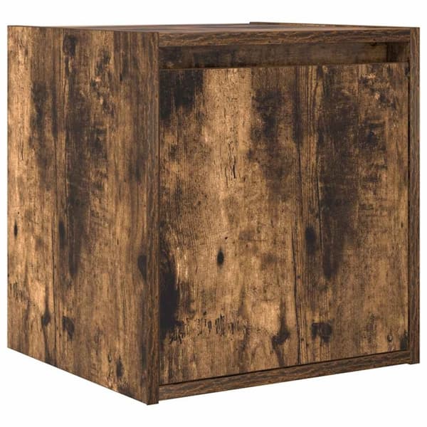 vidaXL væghængt sengebord 38x34x40 cm røget egetræsfarve