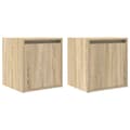 Miniatyrbilde 3 av 11: vidaXL Veggmontert nattbord 2 stk sonoma eik 38x34x40 cm