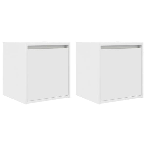 vidaXL Veggmontert nattbord 2 stk hvit 38x34x40 cm