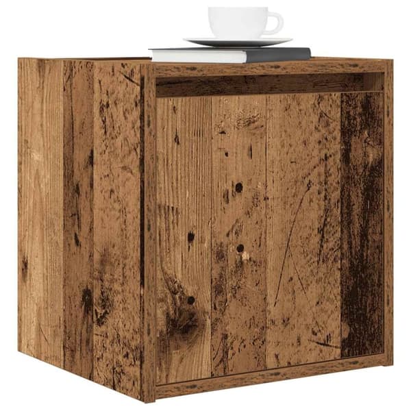 vidaXL Veggmontert nattbord gammelt tre 38x34x40 cm