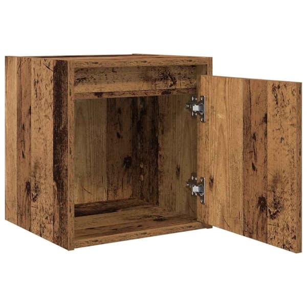 vidaXL Veggmontert nattbord gammelt tre 38x34x40 cm