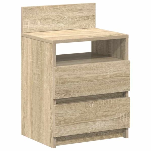 vidaXL sengebord med 2 skuffer 40x33x60 cm sonoma-eg