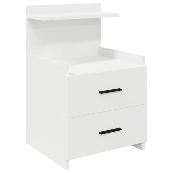 vidaXL sengebord med 2 skuffer 40x36,5x62 cm hvid