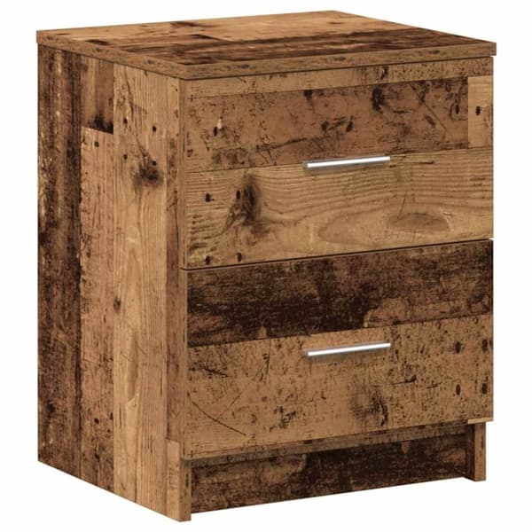 vidaXL Nattbord med 2 skuffer gammelt tre 40x36x50 cm