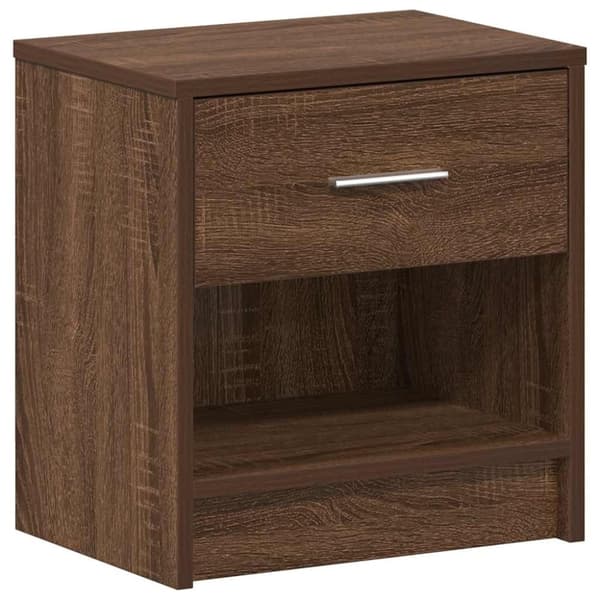 vidaXL sengebord med skuffe 39x28x41 cm brun egetræsfarve