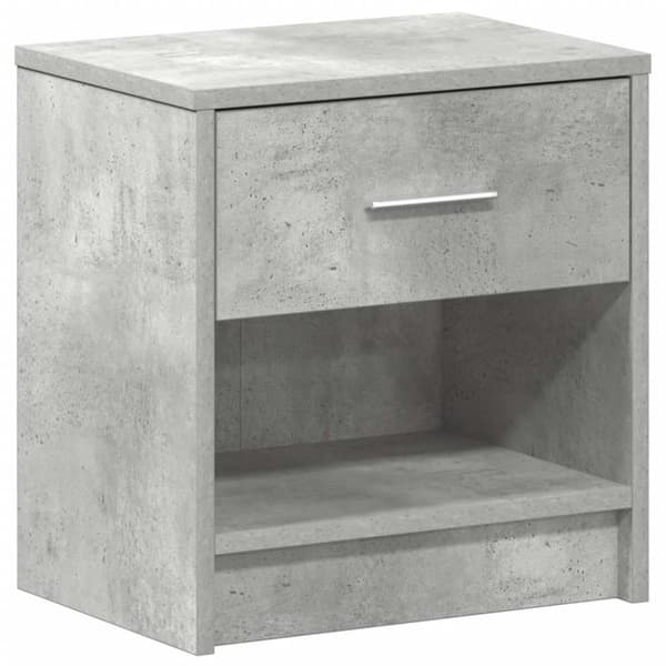 vidaXL sengebord med skuffe 39x28x41 cm betongrå