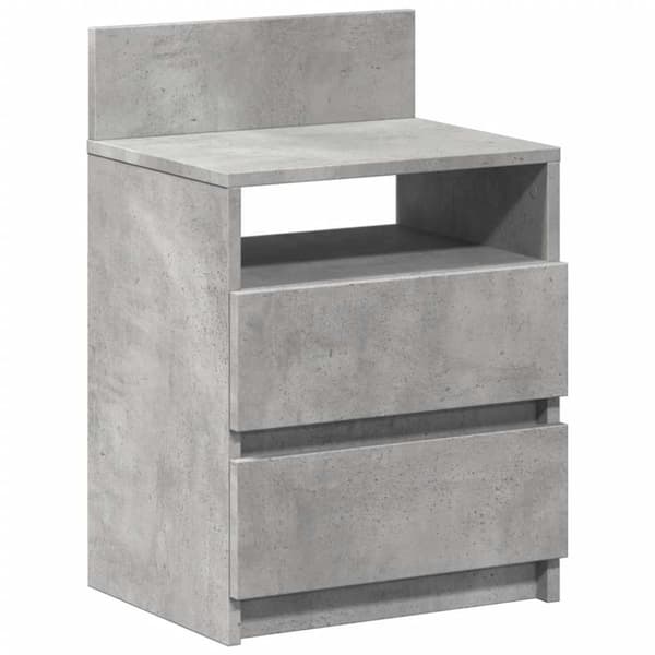 vidaXL sengebord med 2 skuffer 40x33x60 cm betongrå